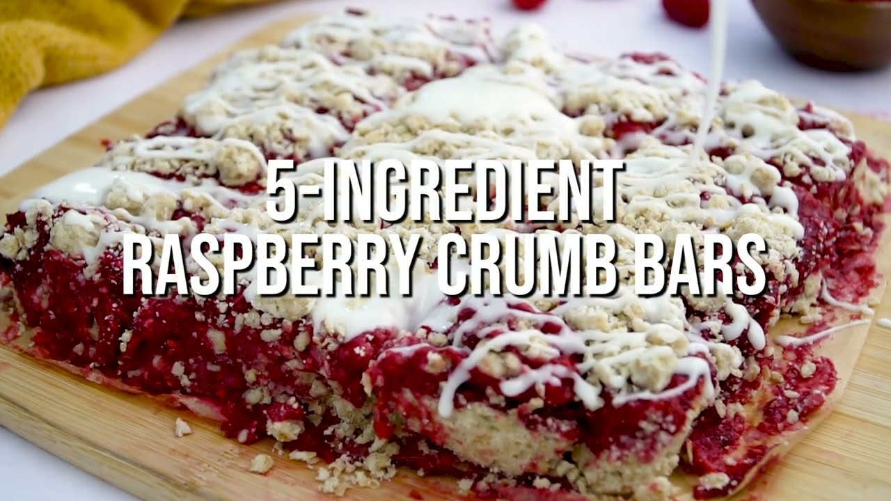 5 Ingredient Raspberry Crumb Bars (Gluten-Free, Vegan)