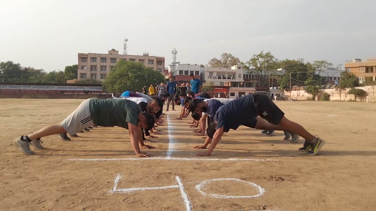 Dogra Defence Academy physical training push up practice Si Sub inspector Jkp Male trails jai hind
