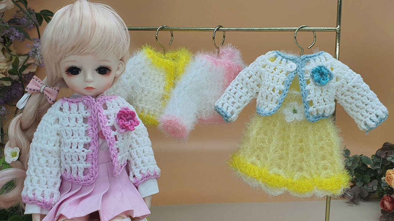 [수세미코바늘]쪼꼬미 가디건 수세미뜨기/도리스돌(dorisdoll)30cm 인형옷만들기/구체관절인형옷만들기/ Crochet Dish Scrubby