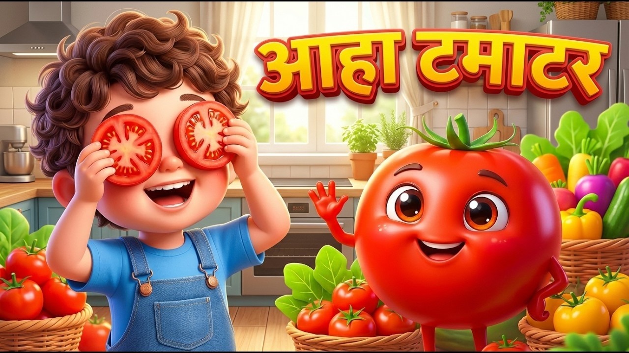 आहा टमाटर - Aaha Tamatar Bade Mazedar | Hindi Nursery Rhymes And Kids Song | All Rhyms in Hindi