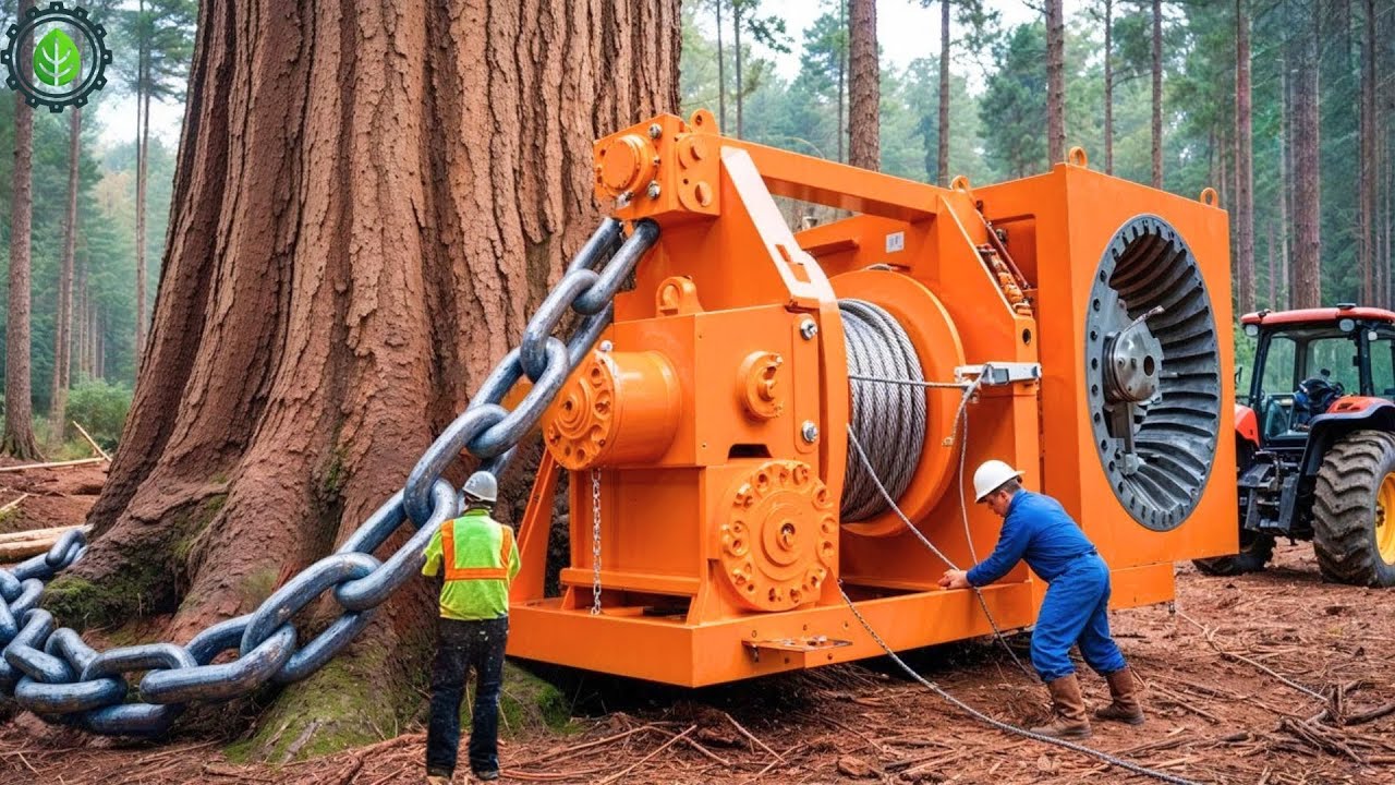Extreme Dangerous Fastest Big Chainsaw Cutting Tree Machines | Monster Stump Removal Excavator ▶87