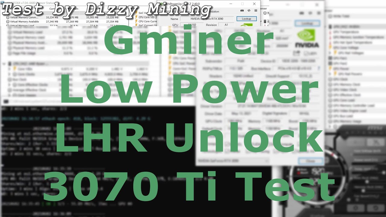 Lower power LHR Unlock with Gminer 2.67 - RTX 3070 TI ETH Mining