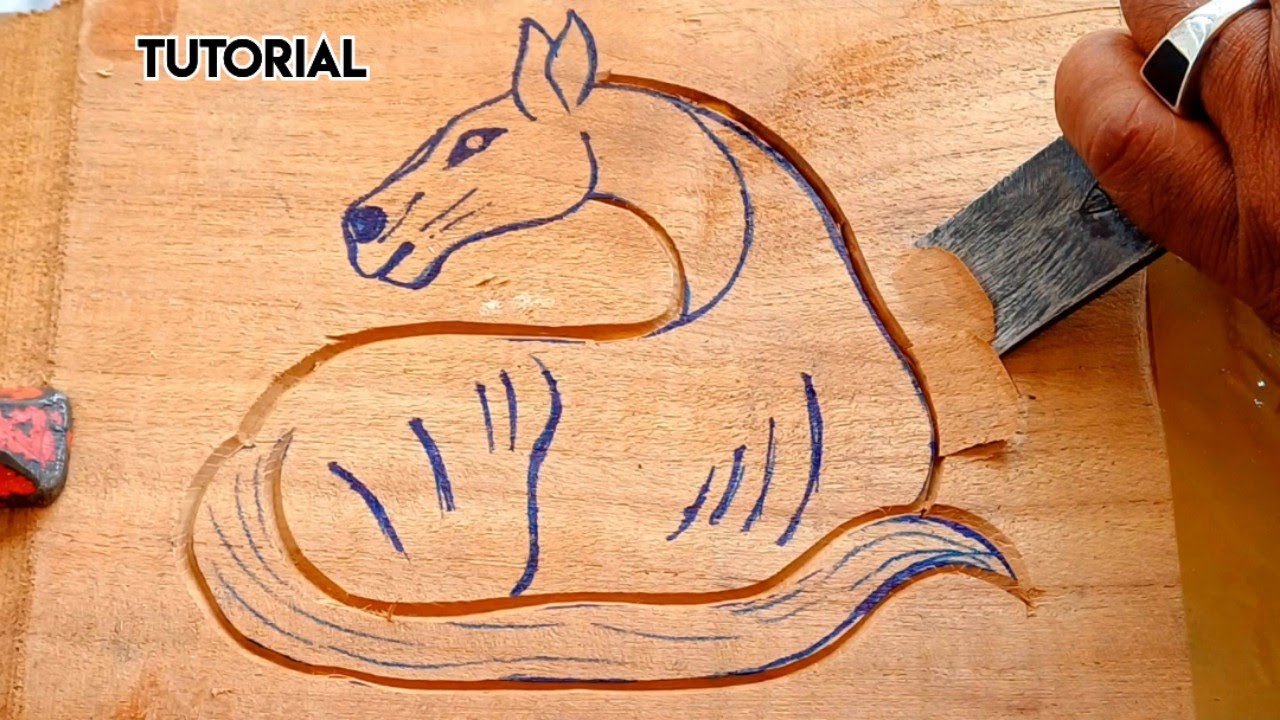 wood carving Horse || carving tutorial by UP wood art