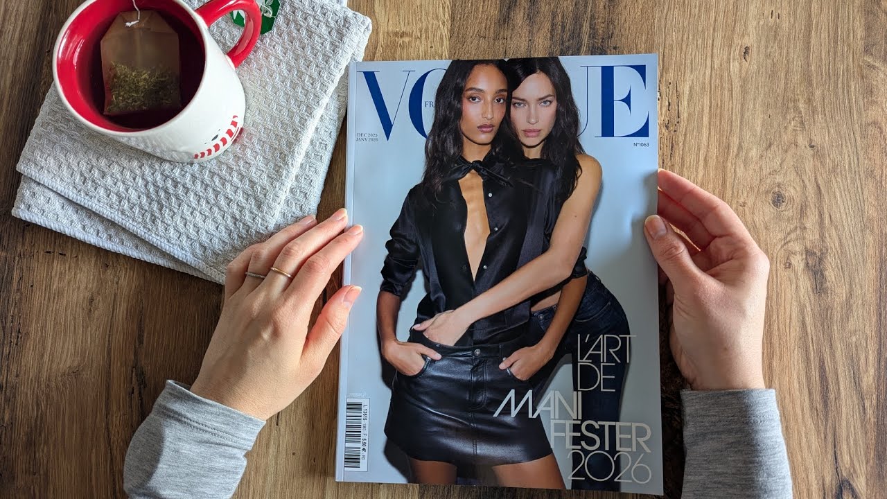 ASMR Vogue Magazine December Issue Flip Through (whispering, page turning..)