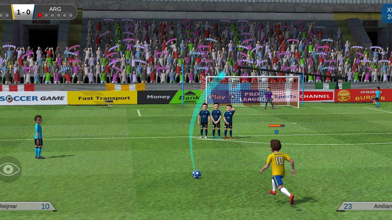 Pro Kick Soccer Gameplay Walkthrough Par 1 – Brasil x Argentina 🇧🇷⚽🇦🇷 (iOS/Android)