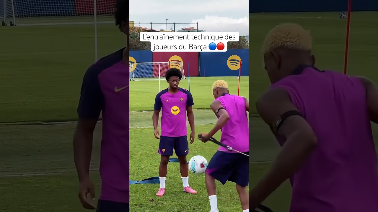 L&rsquo;entra&icirc;nement technique des joueurs du Bar&ccedil;a 🔵🔴  #fcbarcelona #fcbarcelone