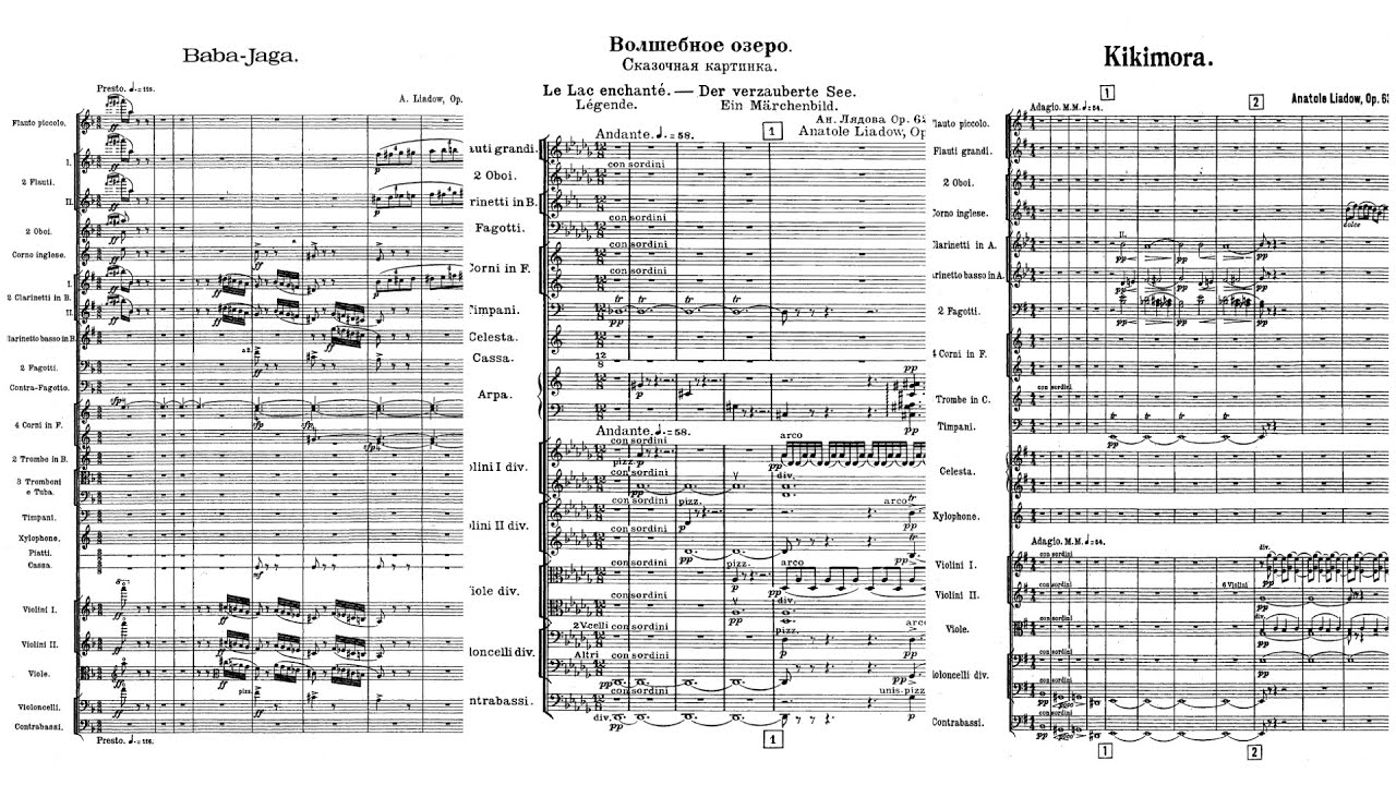 [Score] Lyadov - 3 Tone Poems (Baba Yaga, The Enchanted Lake, Kikimora)