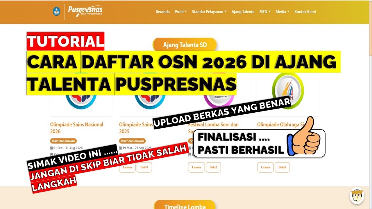 CARA DAFTAR OSN 2026 DI AJANG TALENTA PUSPRESNAS