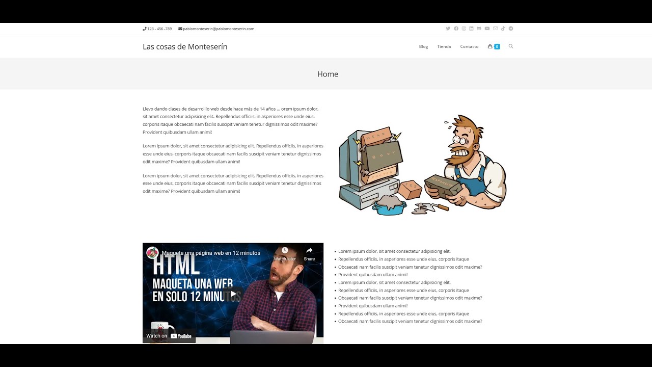 Cómo hacer esta página web con Wordpress