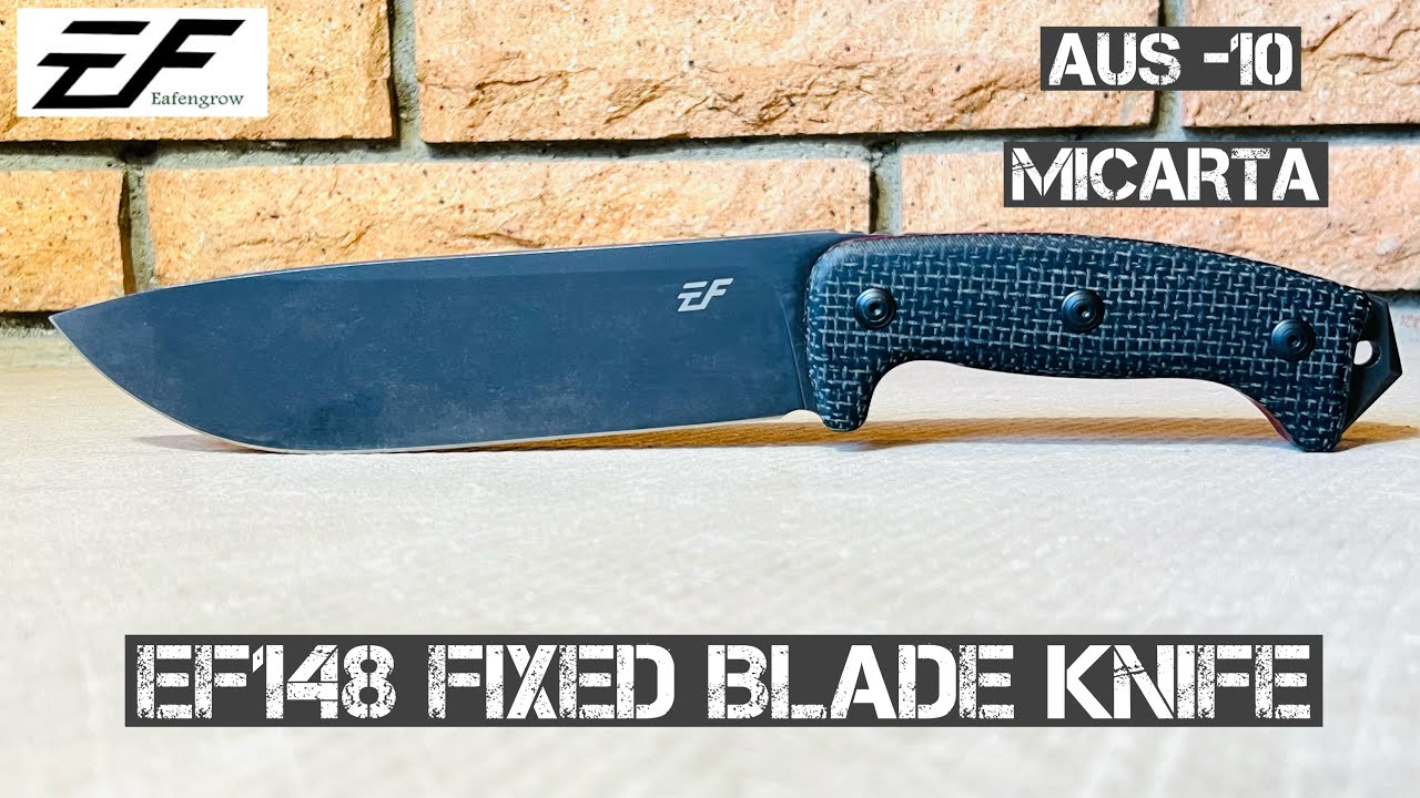 Eafengrow EF148 Full Tang Fixed Blade Knife (Hunting • Camping • Bushcraft • Survival)