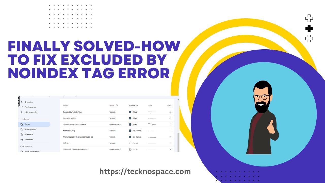 Finally Solved-How to fix Excluded by Noindex Tag Error