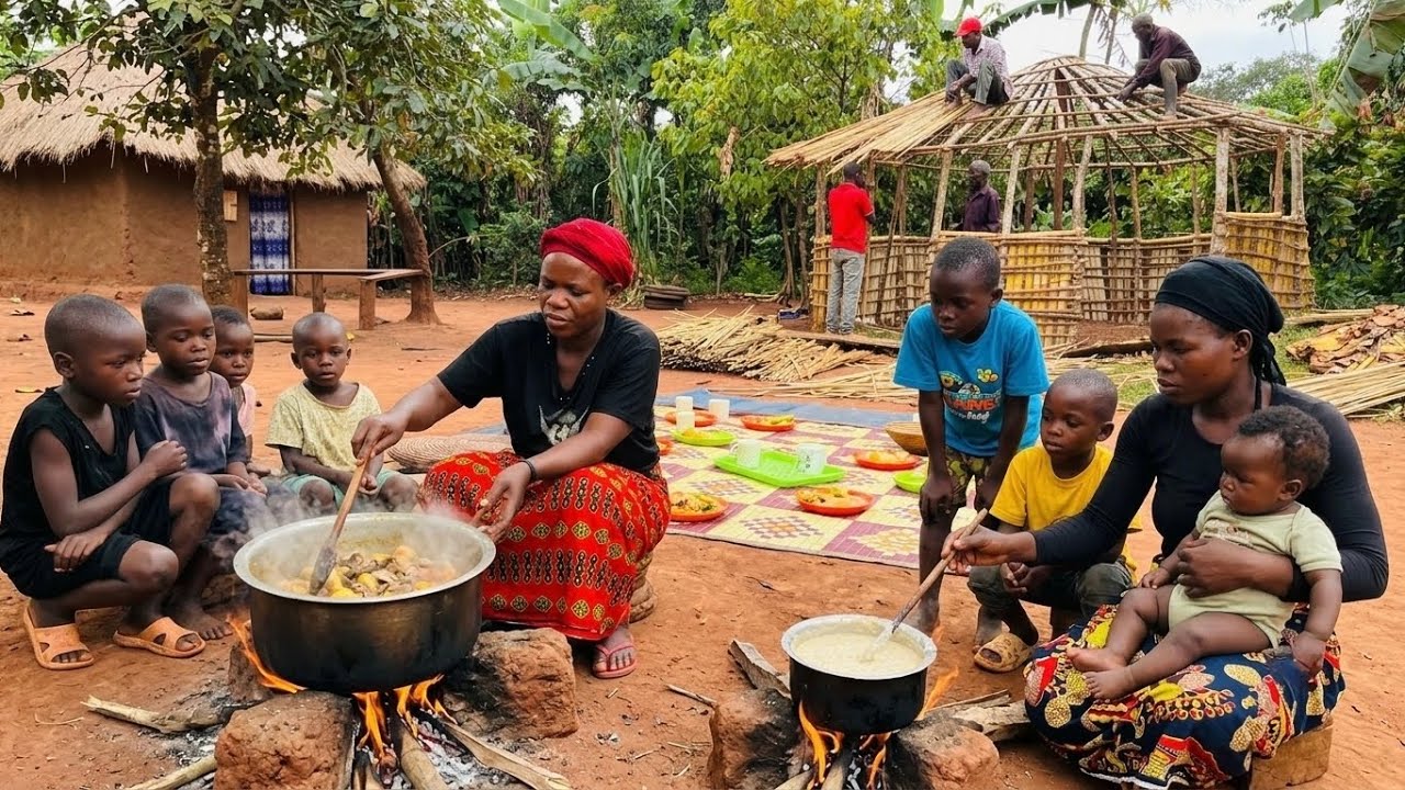 A Healthy Organic African Breakfast & Roofing Our Traditional Gazebo begins