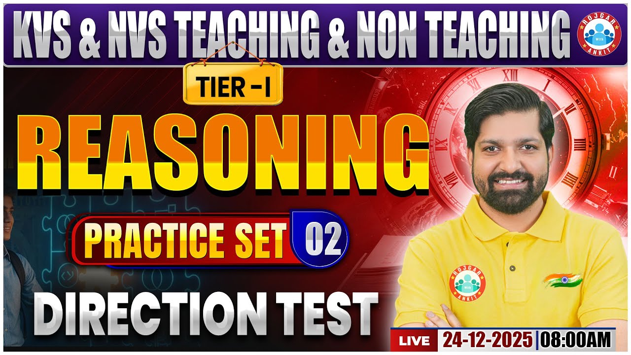 KVS NVS Reasoning Class 2025 | Direction Test | KVS NVS Tier 1 Reasoning Practice Set #02