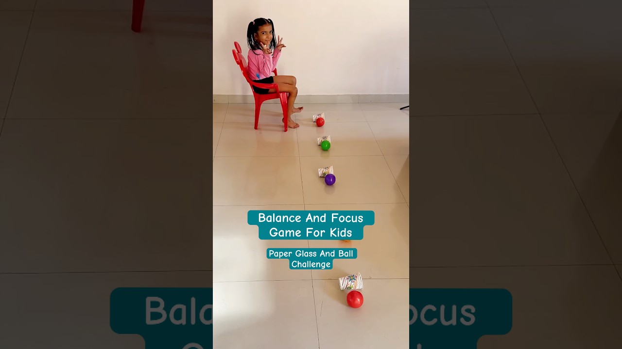 Balance And Focus Game For Kids | Paper Glass And Ball Challenge | Motor Skills | World Of Vedi