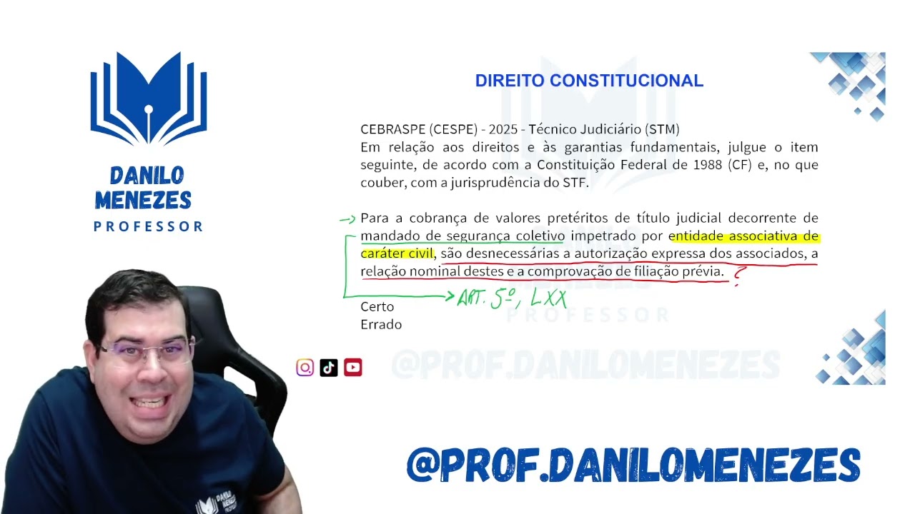 DIREITO CONSTITUCIONAL - MANDADO DE SEGURANÇA COLETIVO 