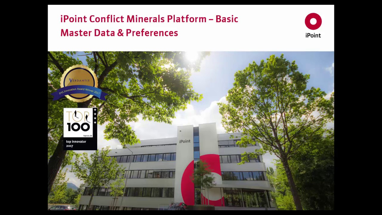 4 Master Data & Preferences – Conflict Minerals app Basic License– iPoint SustainHub
