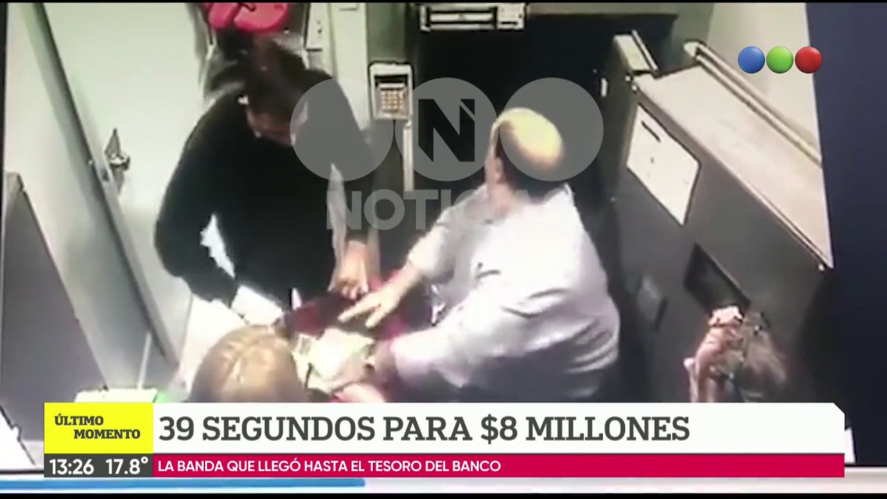 Millonario robo a un banco grabado en video