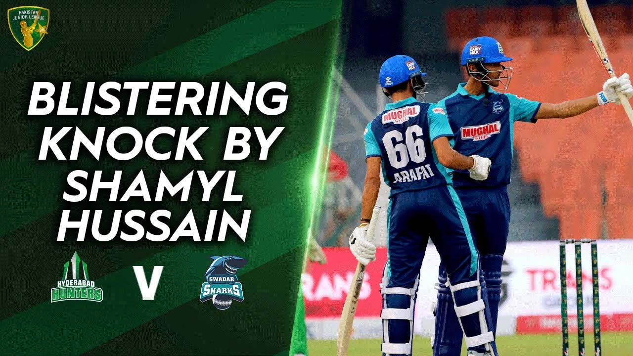 Blistering knock By Shamyl Hussain | Gwadar Sharks vs Hyderabad Hunters | Match 5 | PJL | MV2T