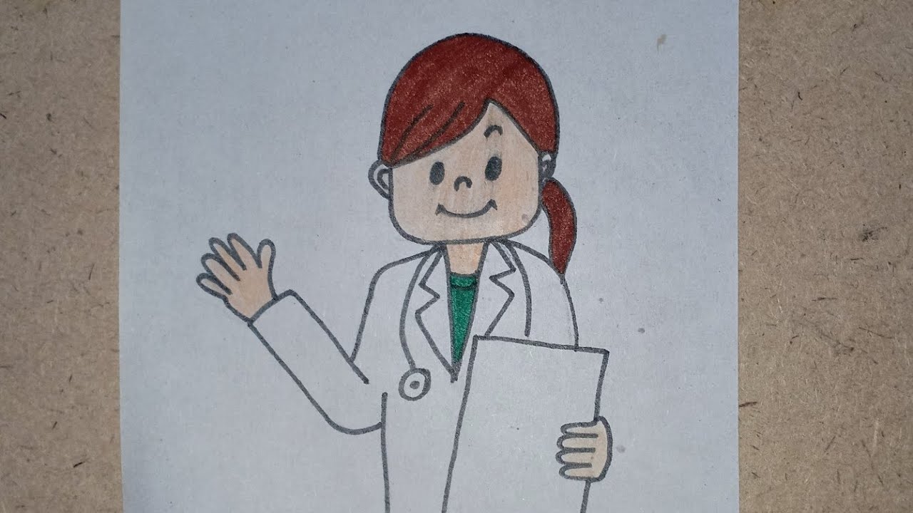 How to draw doctor | Drawing cartoon | Easy step by step drawing