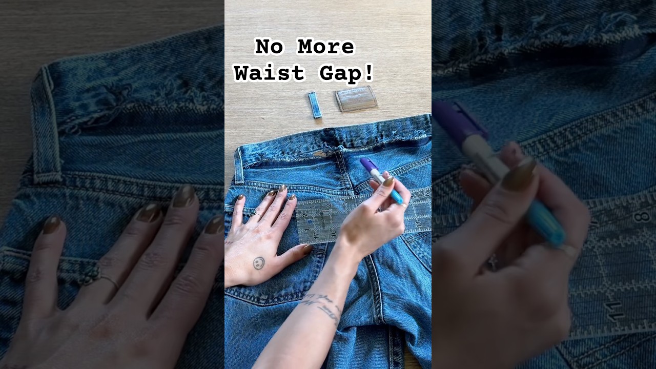 EASY Denim Alteration #sewingtutorial #thriftedfashion #upcycledfashion #sewingtips #diyclothes