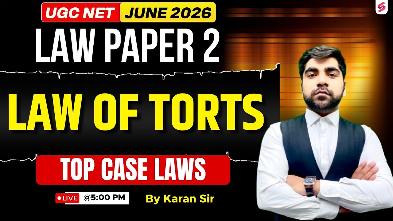 UGC NET Law Preparation 2026 | Law Of Torts UGC NET Law | UGC NET Law By Karan Sir | UGC NET Law