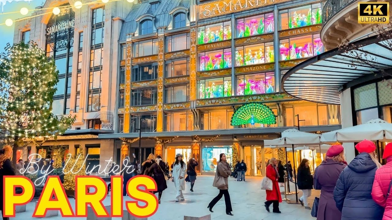 Paris, France 🇫🇷 - 4K PARIS Winter 2024 ✨28 November | Paris Walk 🎄 With Captions