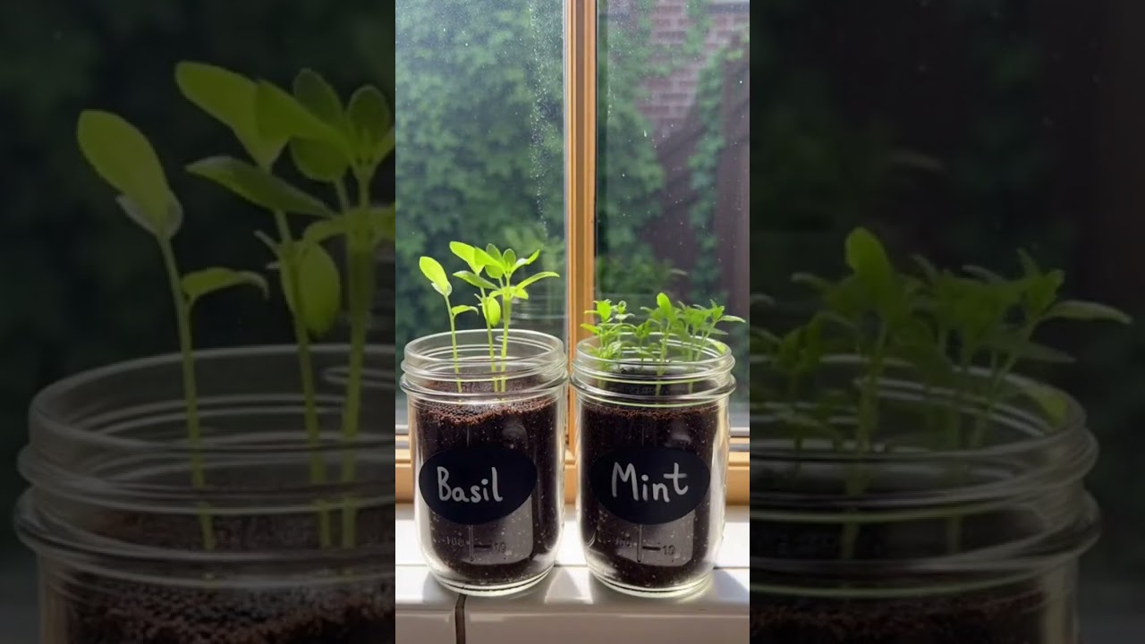 Grow Herbs Indoors 🌱 | DIY Mason Jar Garden in 1 Minute!
