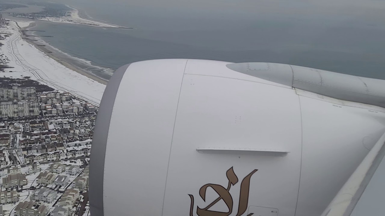 Emirates landing at New York JFK Airport