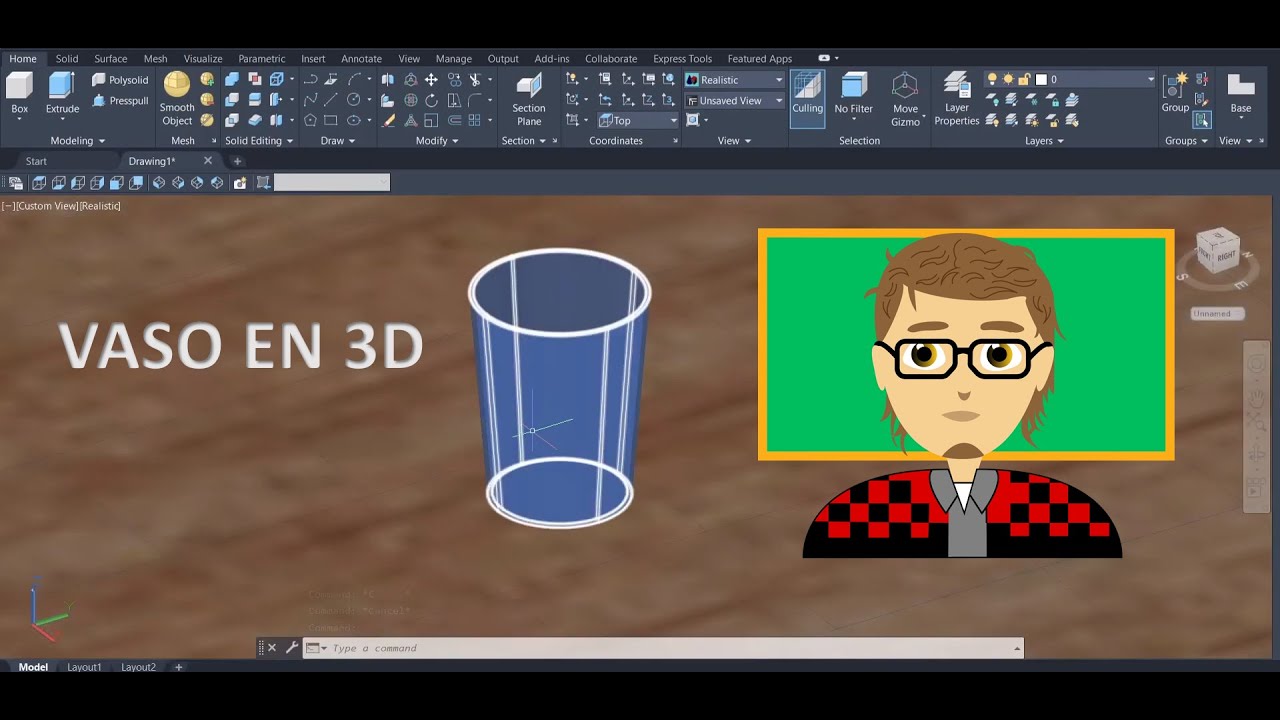 VASO 3D AUTOCAD   COMANDO LOFT Y FILLET EDGE