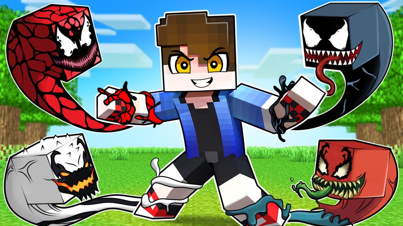 O GAROTO com TODOS os SIMBIONTE no VENOM Minecraft