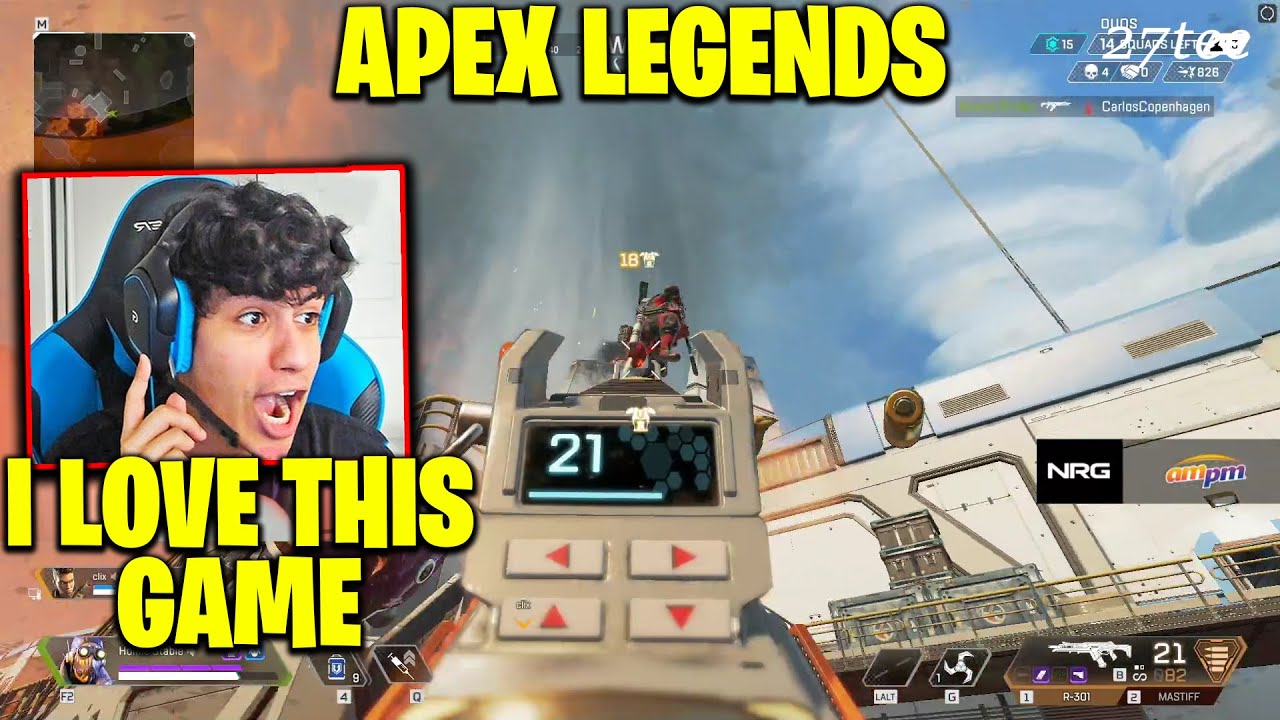 NRG Ronaldo First Time Playing Apex Legends w Clix & Dominates Everyone For His First Win