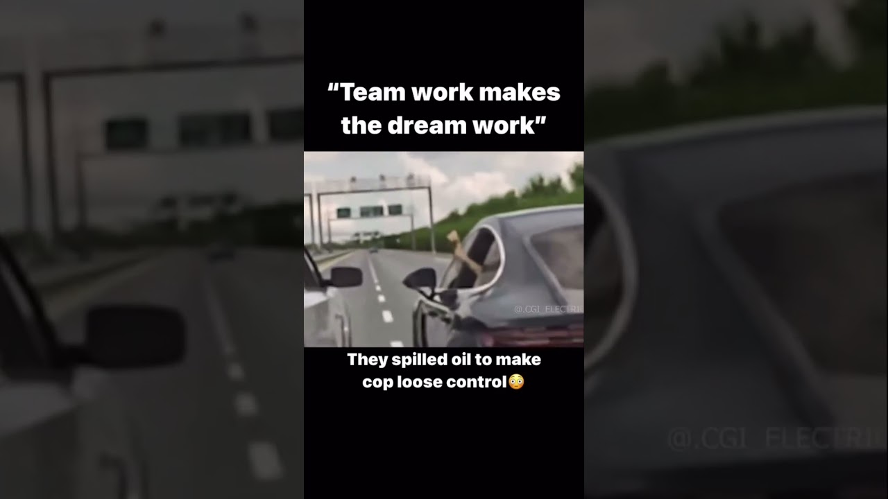 They spilled oil to make cop loose control. #mopar #cops
