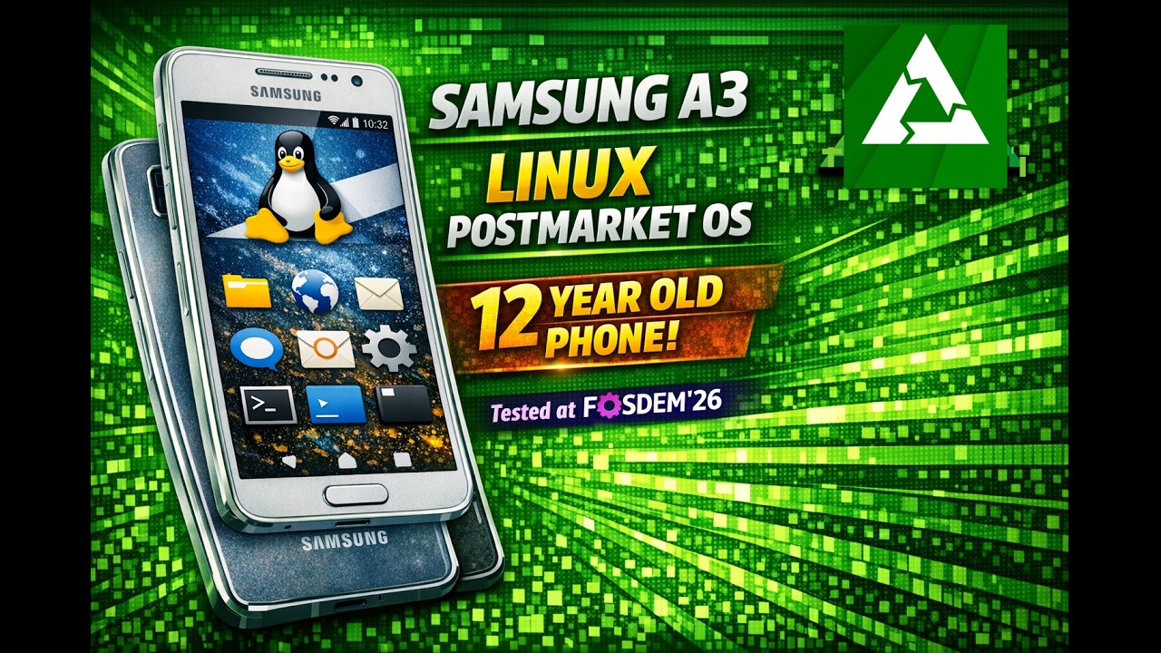 Samsung A3 с Linux pmOS — смартфон 12-летней давности.