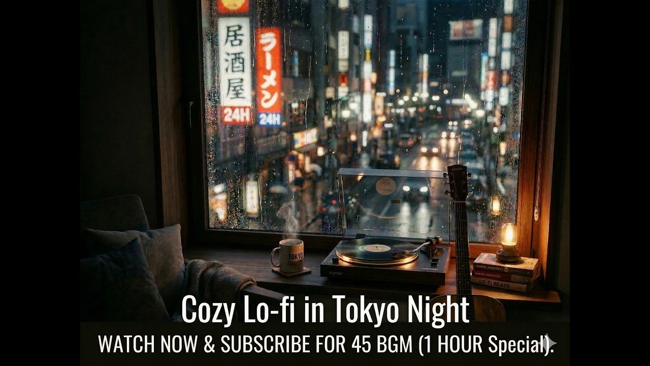 Rainy Sleeper in Tokyo 🌧️ 1 Hour Relaxing BGM | Study, Sleep & Chill Music