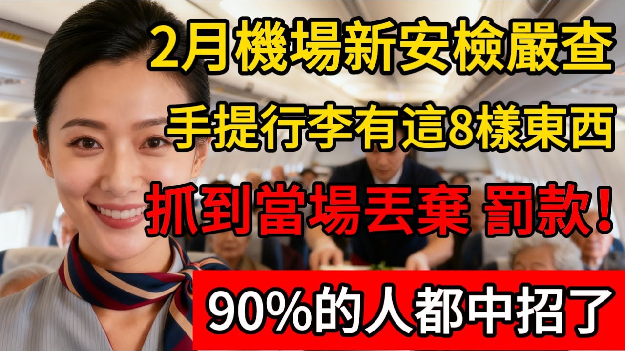 2月機場新安檢嚴查！手提行李有這8樣東西，抓到當場丟棄+罰款！90%的人都中招了！#旅行 #入境 #百科密码 #机场 #生活經驗 #跨國