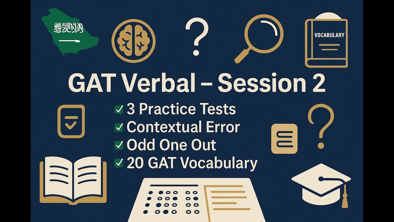 GAT Verbal Reasoning &ndash; Session 2 | Full Tests + Vocabulary + Contextual Error & Odd One Out |