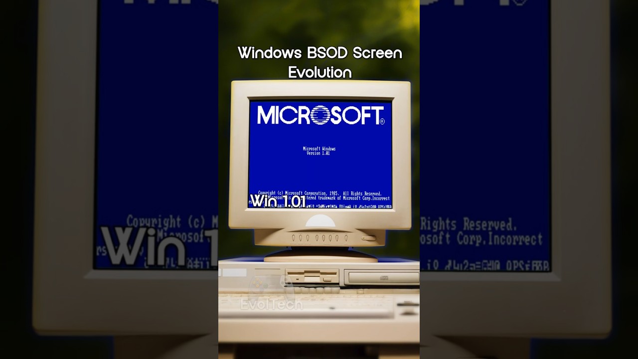 Evolution of Windows BSOD Screens - (Win 1.0 - Win 11)
