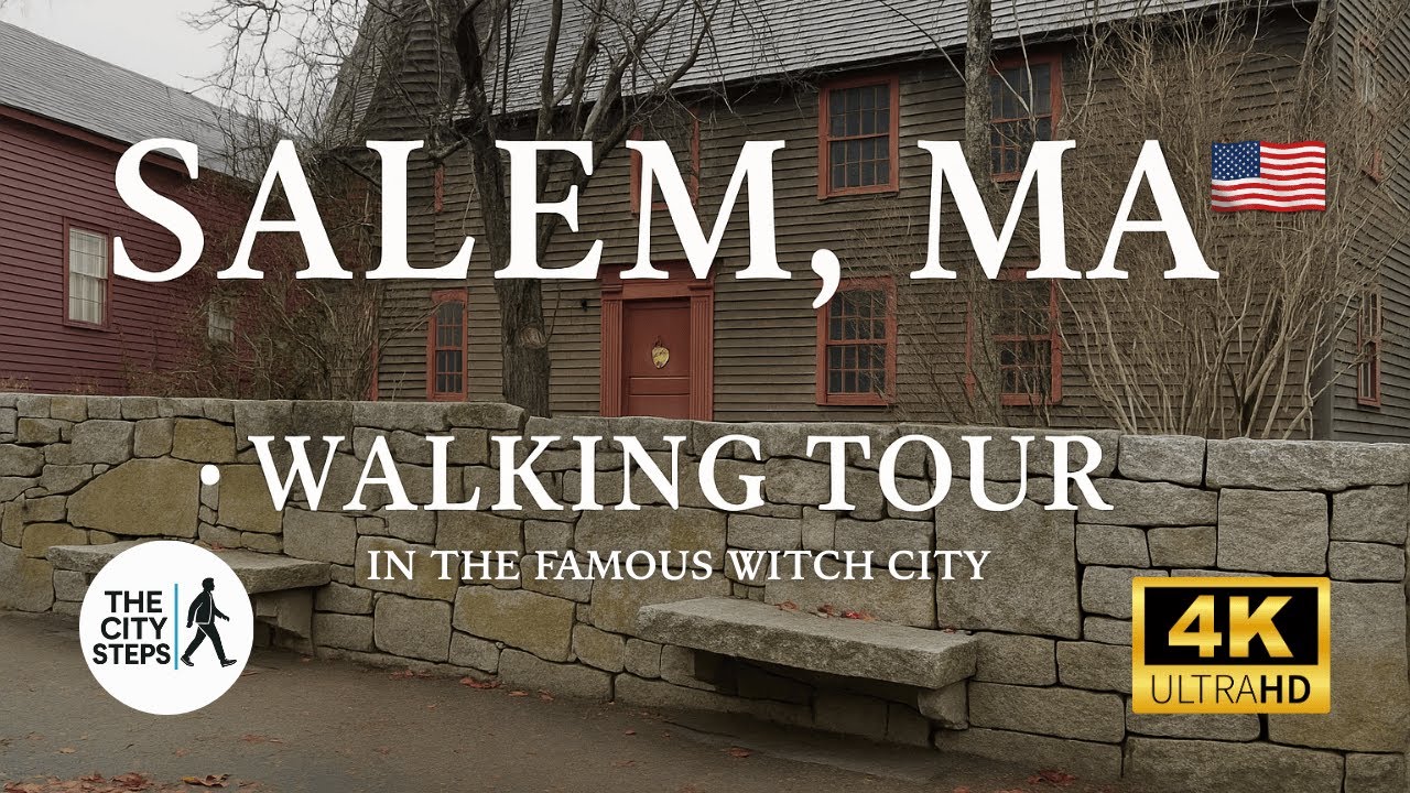WALKING TOUR | Salem Massachusetts USA in 4K | Ambient City Walk | Witch City Tour [No Voice]