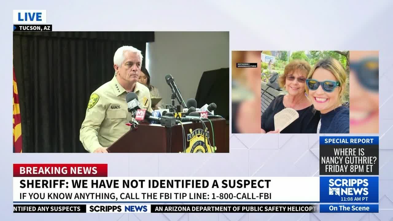 Sheriff: Nancy Guthrie is 'still out there' but no suspects ID'd