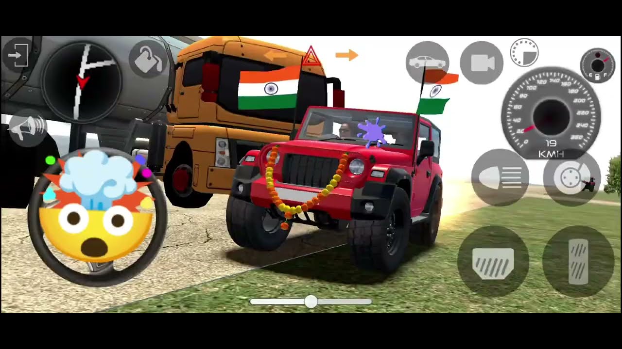 Modified Mahindra Thar 😈 Indian Green Thar Gameplay in Gadi Wala Game!