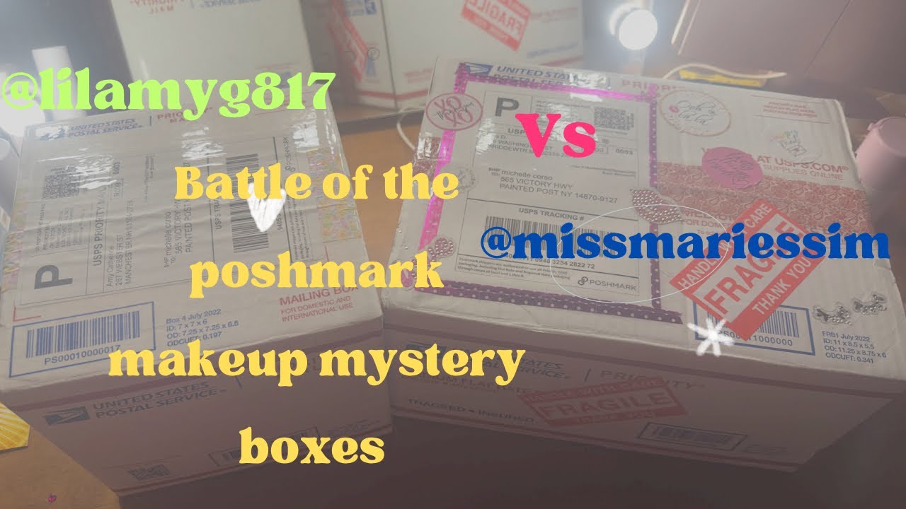 Unboxing 2 $149 poshmark makeup mystery boxes|box battle #makeup #beauty #unboxing #capcut