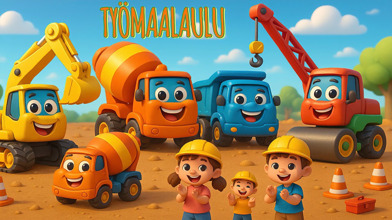 TY&Ouml;MAALAULU 🚧 | Ty&ouml;koneet Lapsille | Opitaan Hauskasti  #lastenlaulut