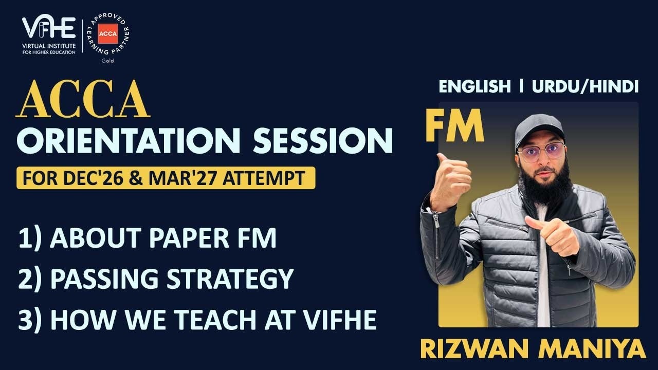 ACCA FM Orientation Session for Dec'26 & Mar'27 Attempts | VIFHE