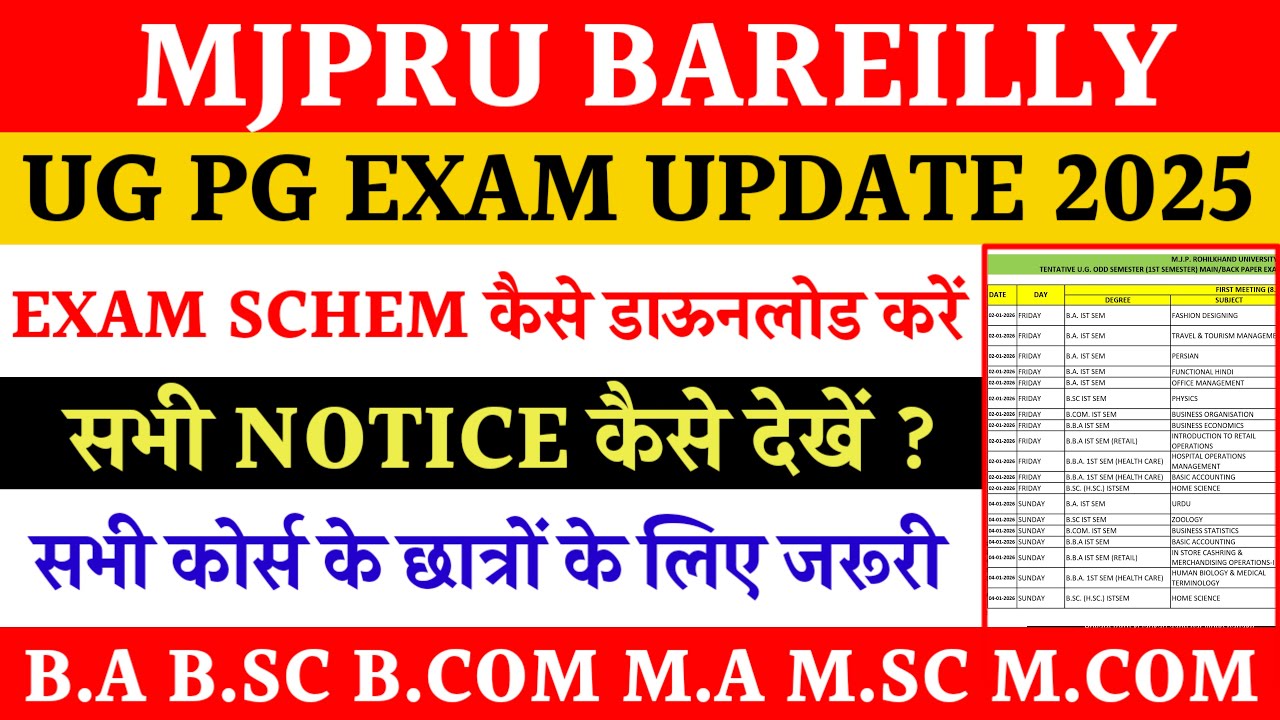 Mjpru exam scheme kaise download karen | mjpru notice kaise dekhen | mjpru news today | mjpru exam
