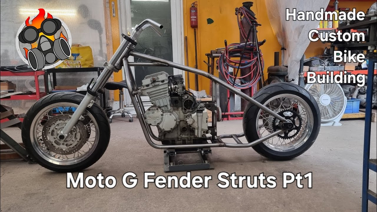 Custom Triumph Fender Struts with Moto Gadget Lamps | Handmade Stainless Steel Fabrication Pt1 