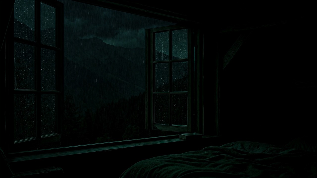 Soothing Night Rain Outside on Window Bedroom | Cozy Atmosphere Relax for Sleeping