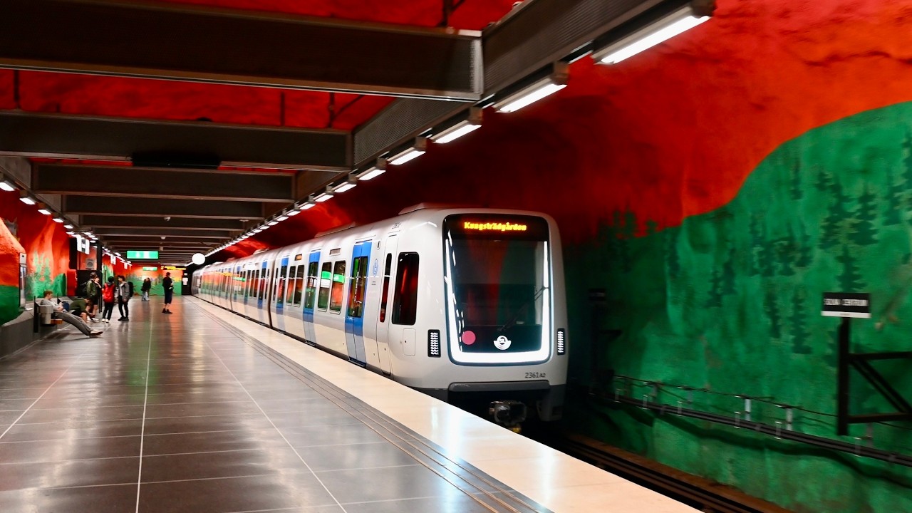 New C30 subway train on the blue line in Stockholm's Subway