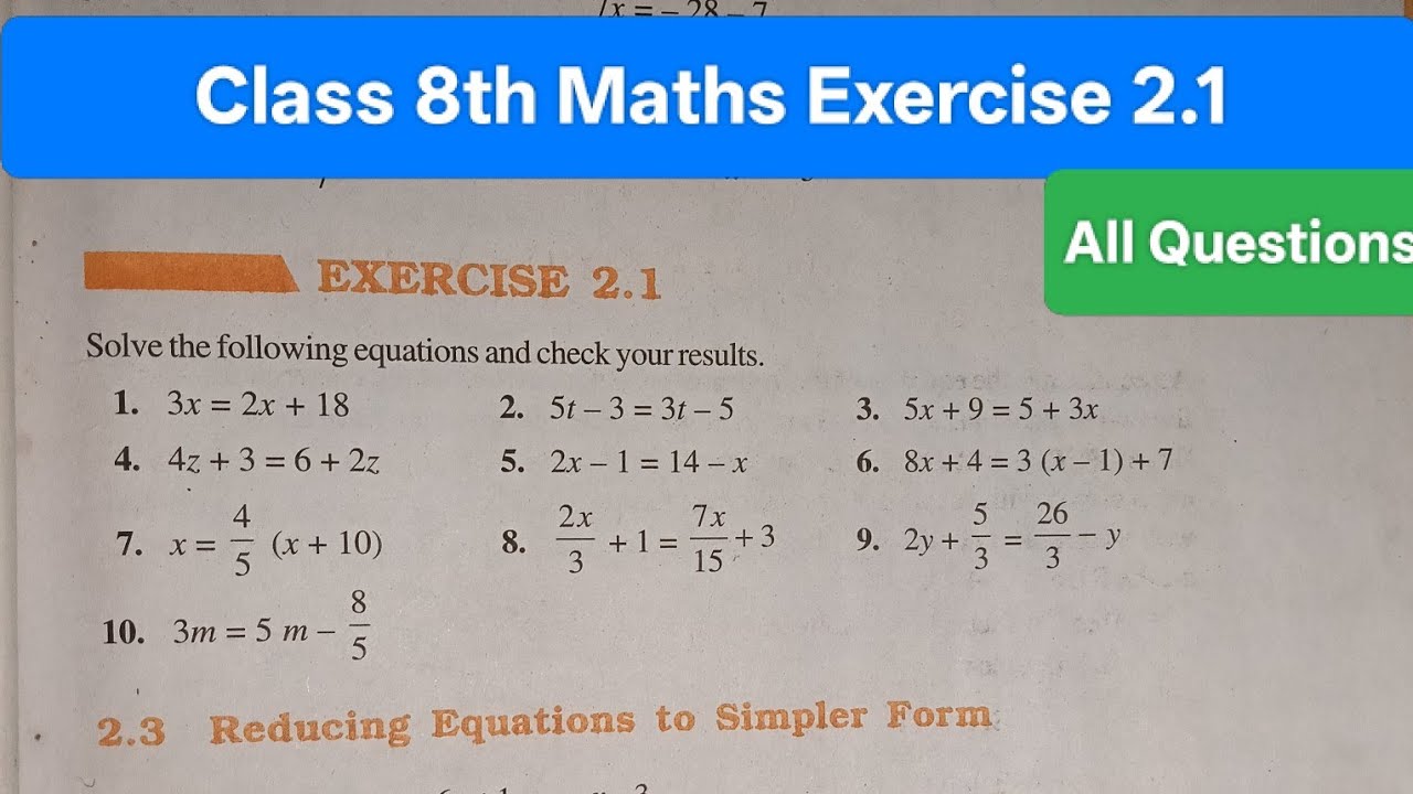 Class 8th Maths Chapter 2 Exercise 2.1। Class 8th Maths Exercise 2.1। NCERT solutions। #class8maths