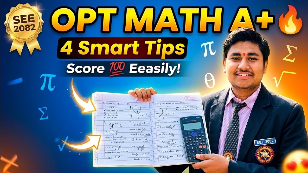 SEE 2082 OPT Math A+ Strategy | 4 Powerful 🔥 Tips to Score A+ in Math
