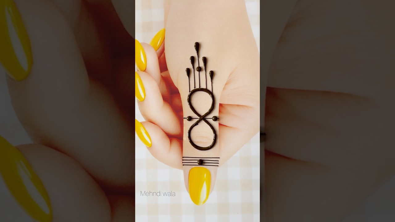 8 Number Mehndi Trick | Easy Thumb Design #mehndi #henna #shorts